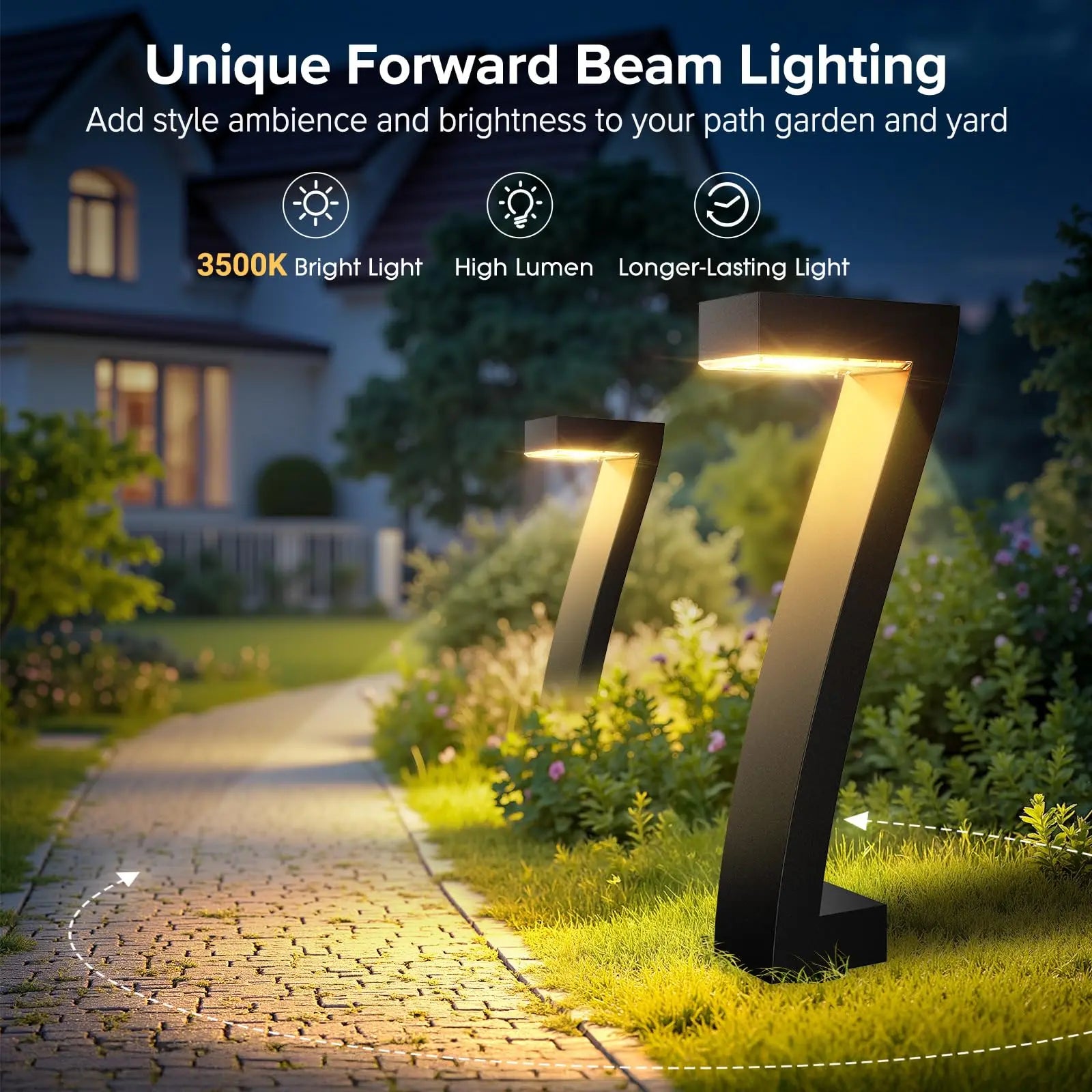 Upgraded Bright LED Solar Lights Outdoor Pathway Lights, IP65 Waterproof Solar Garden Lights for Yard Driveway Walkway Decor