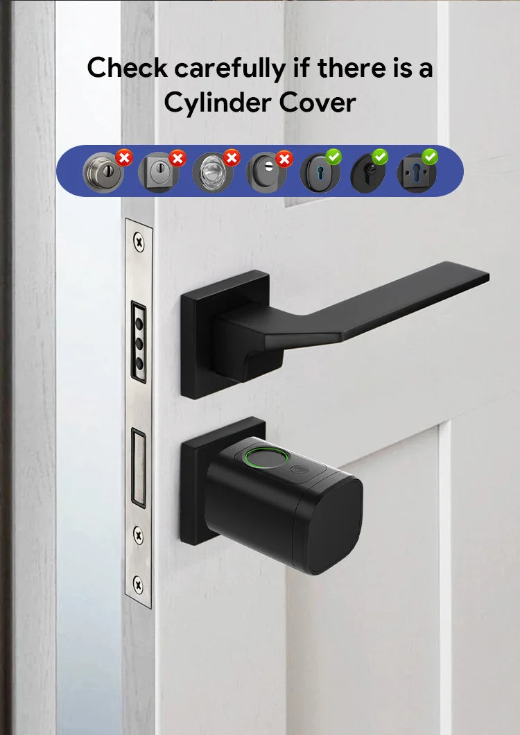 Euro TTLock APP Fingerprint or Code Password Digital RFID Card Cylinder Smart Door Lock Electronic with Alexa Google Home
