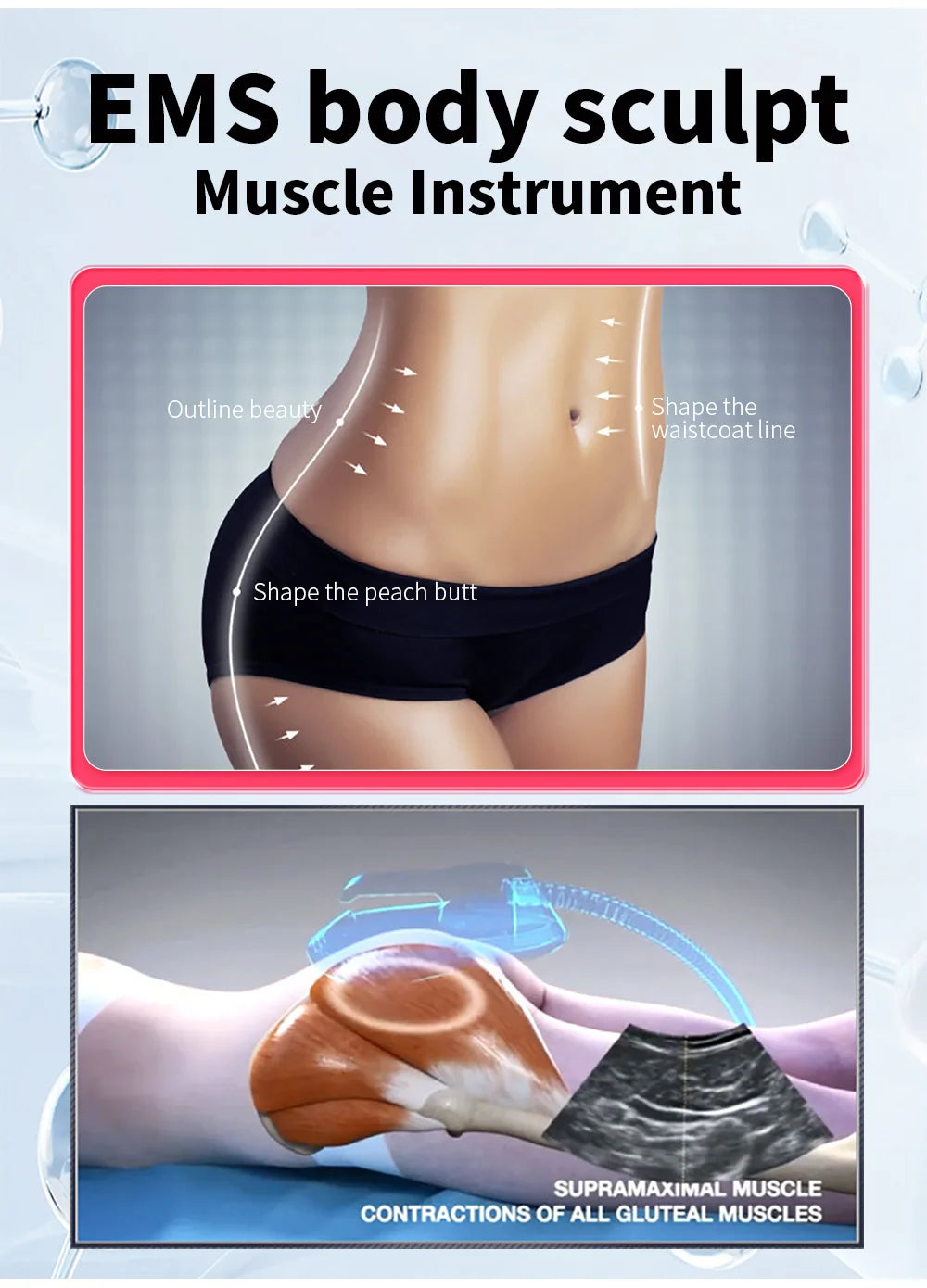 EMS Muscle Stimulator Machine for Body Sculpting with RF Tech - Tidesmit Back Massage Instrument Tidesmit