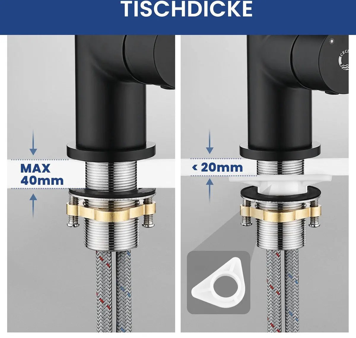 Black Kitchen Faucet with 2 Spray Types, Pull-Down Mixer, Hot and Cold Water, 360° Swivel