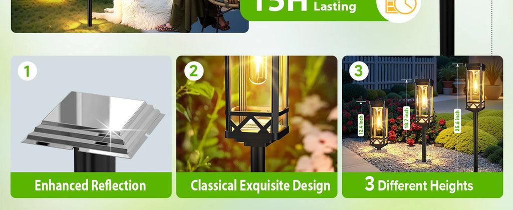 Solar Pathway Lights Outside Waterproof Walkway Light Solar Powered Landscape Lights for Driveway Lawn Patio Sidewalk Yard