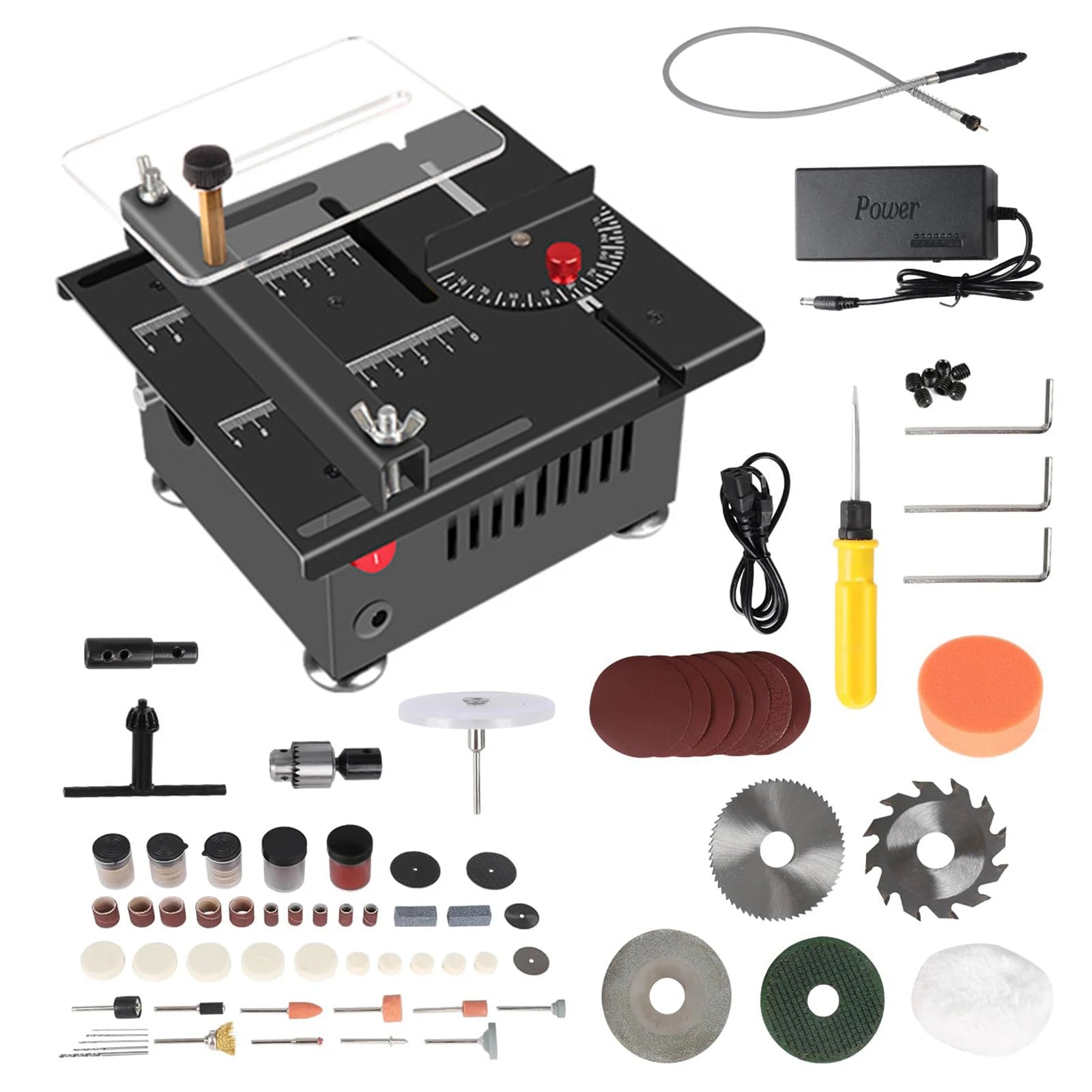 100W Mini Table Saw 5000RPM Small Woodworking Electric Bench Saw Handmade DIY Hobby Model Crafts Cutting Machine 16mm Blade Tool