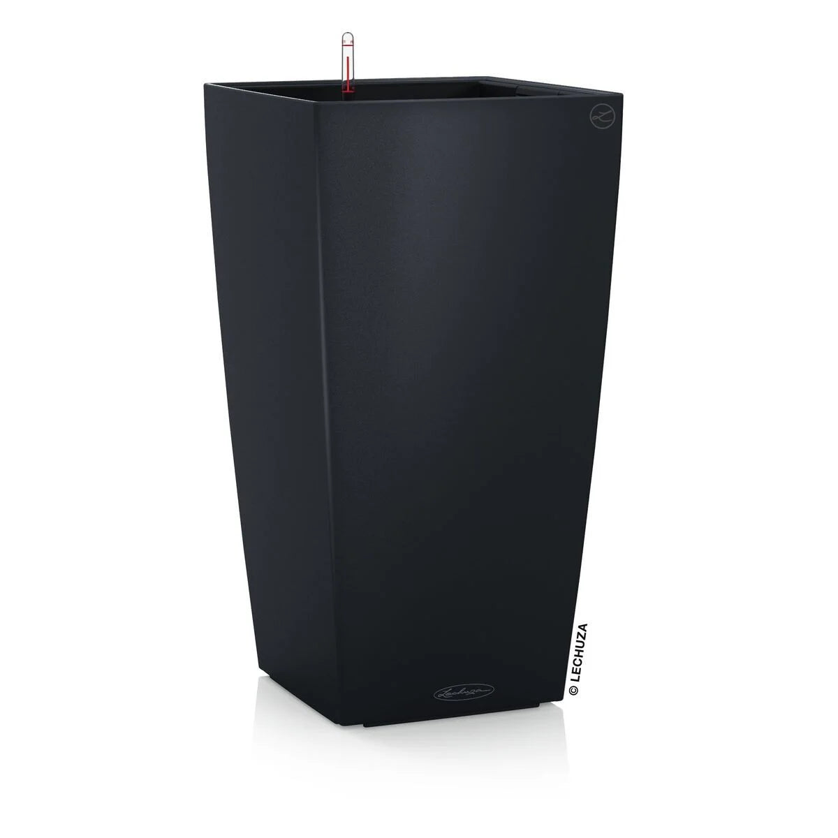 Black polypropylene planter bucket, square 40 x 40, 75 cm tall