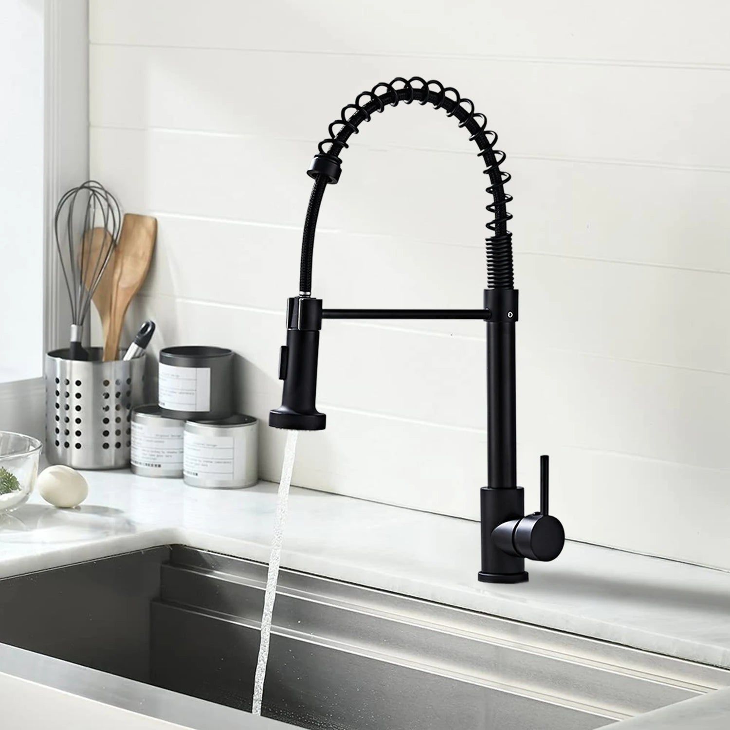 Solid Brass Kitchen Sink Faucet Drip Free Ceramic Valve Swivel Spout Design, Hot and Cold Water Mixer Tap Complete Accessories for Home Kitchen