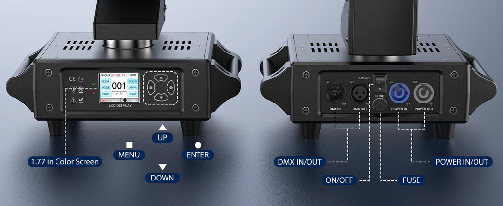 Fieryzeal 160W RGBW Beam Moving Head Light 3-Axis LED Stage Light 360 Rotation DMX Strobe Effect for DJ Disco Wedding Party