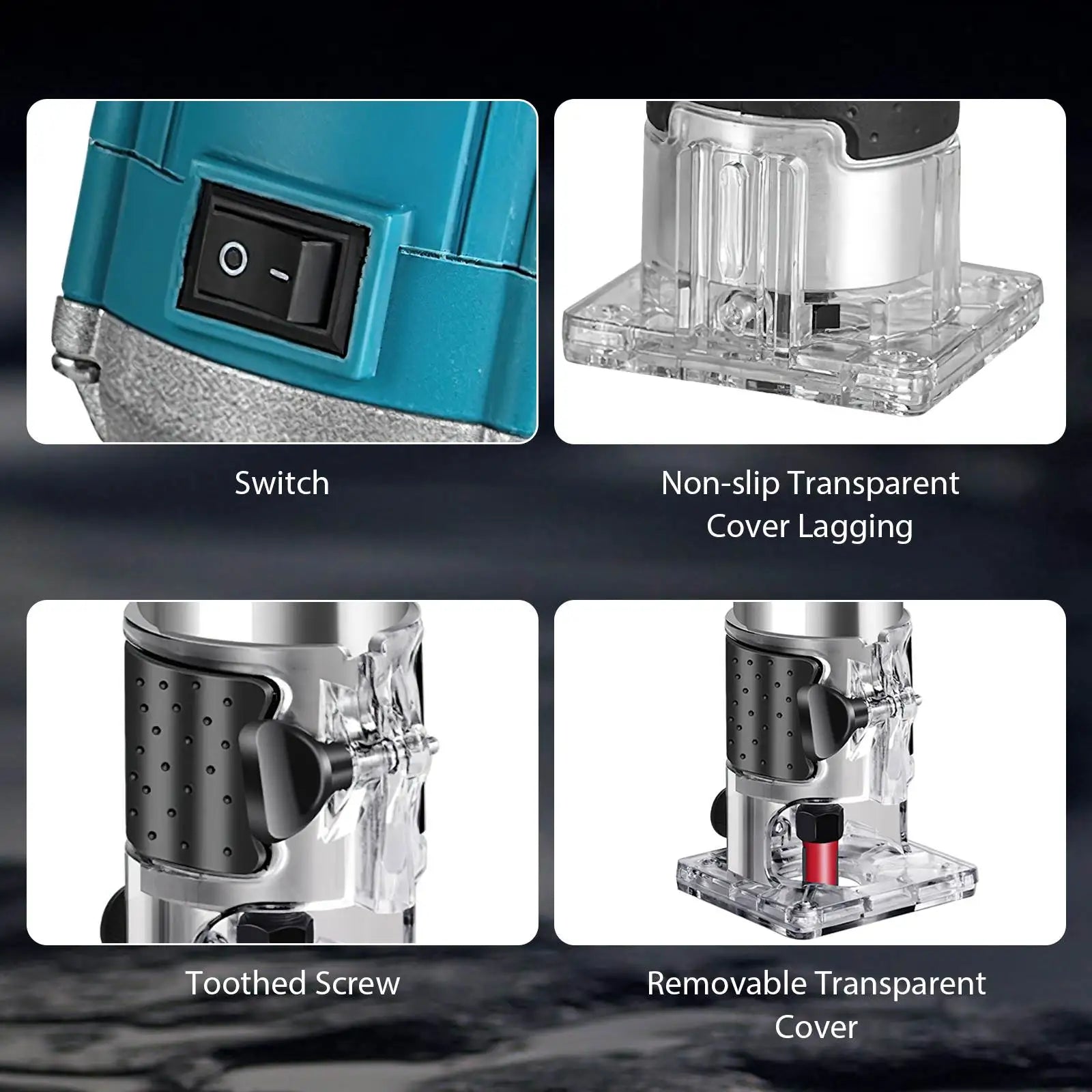 2000W Electric Trimmer Wood Milling Trimming Engraving Slotting Machine Versatile Woodworking Router Power Tool with Milling Cutter