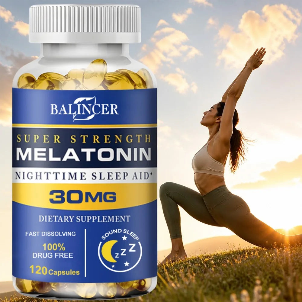 Dietary Supplement To Improve Nighttime Sleep Quality and Improve Insomnia, Reduce Waking Time, Boost Immunity, with Melatonin