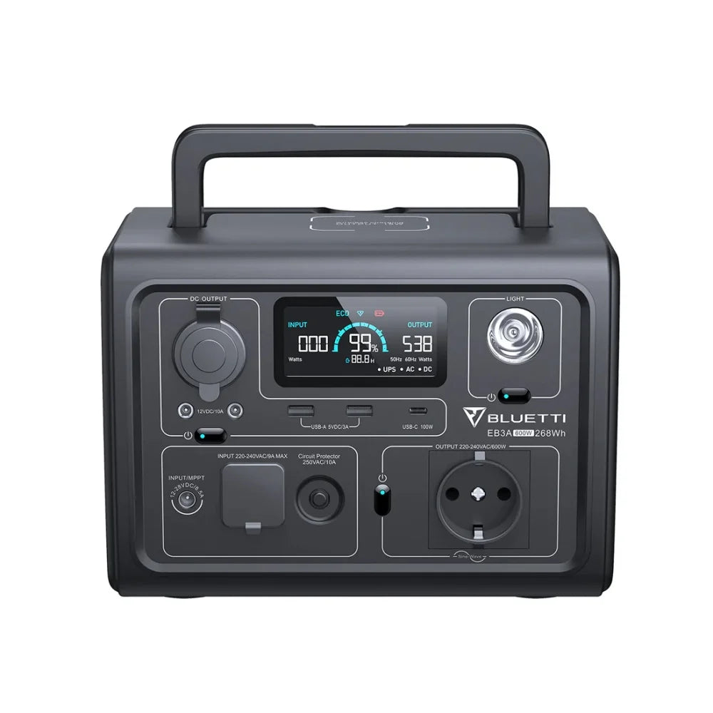 BLUETTI Portable Power Station 268Wh LiFePO4 Fast Charging Battery Tidesmit