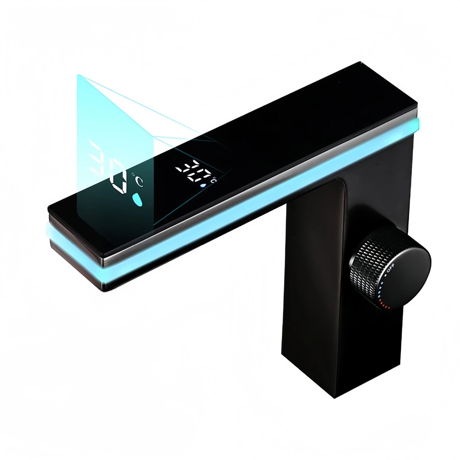 Digital Display Bathroom Basin Faucet Intelligent LED Temperature Display Deck Mounted Washbasin Crane Hot Cold Water Mixer Sink Vanity Tap ﻿