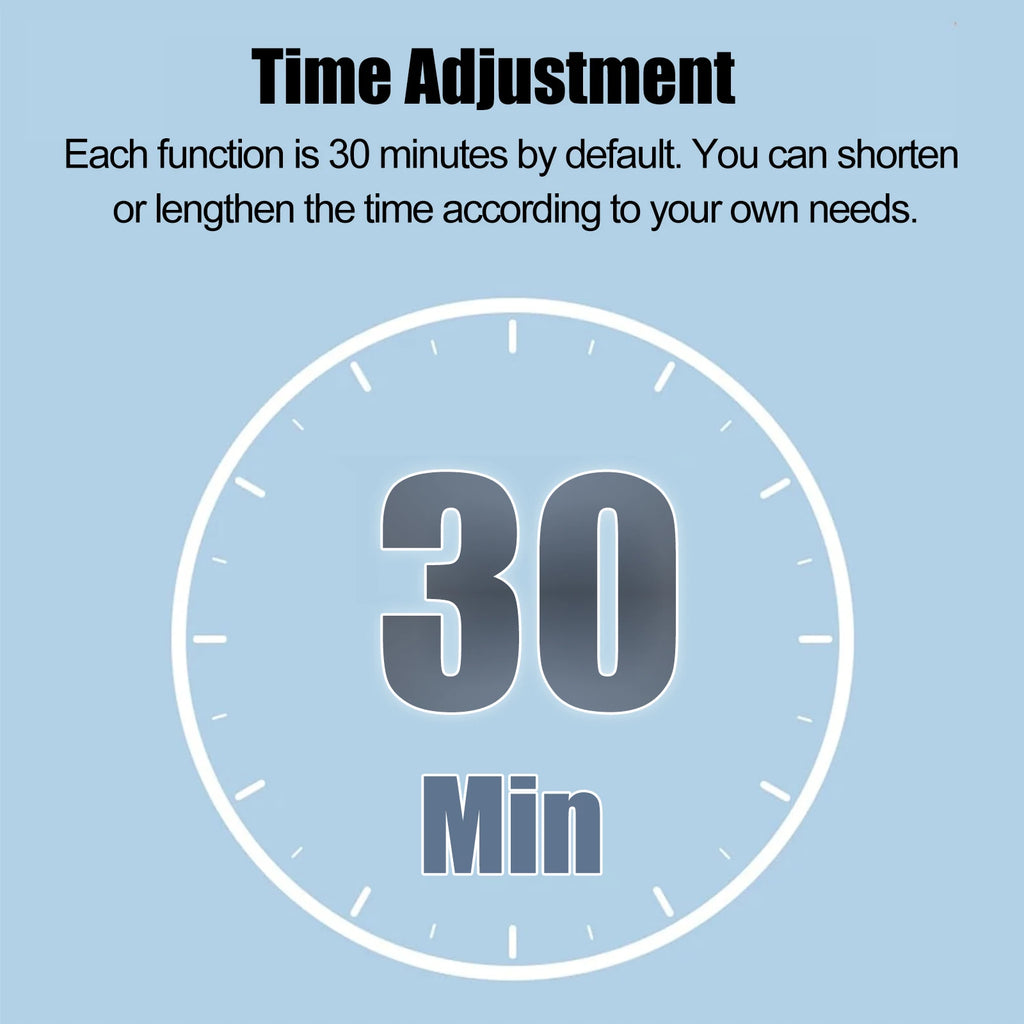 Adjustable 30-minute timer for professional 4-in-1 RF, ultrasound, and EMS facial lifting beauty device.