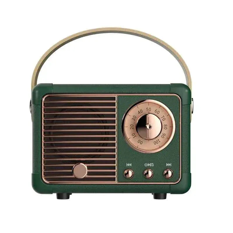 Portable Bluetooth Speaker - Retro Design with RGB LED & Metal Housing Army Green Metal My Store