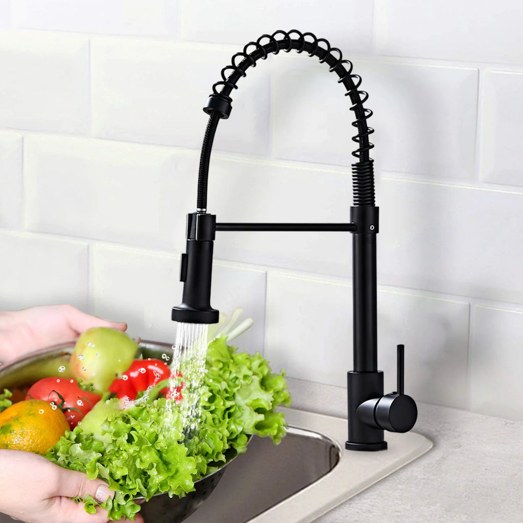 Solid Brass Kitchen Sink Faucet Drip Free Ceramic Valve Swivel Spout Design, Hot and Cold Water Mixer Tap Complete Accessories for Home Kitchen