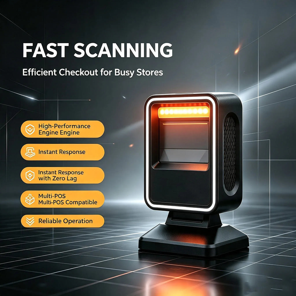 Leshine 1.3MP HD Camera Wired Barcode Scanner 1D 2D QR Code Desktop Barcode Reader for Supermarkets for PC Laptop Window POS