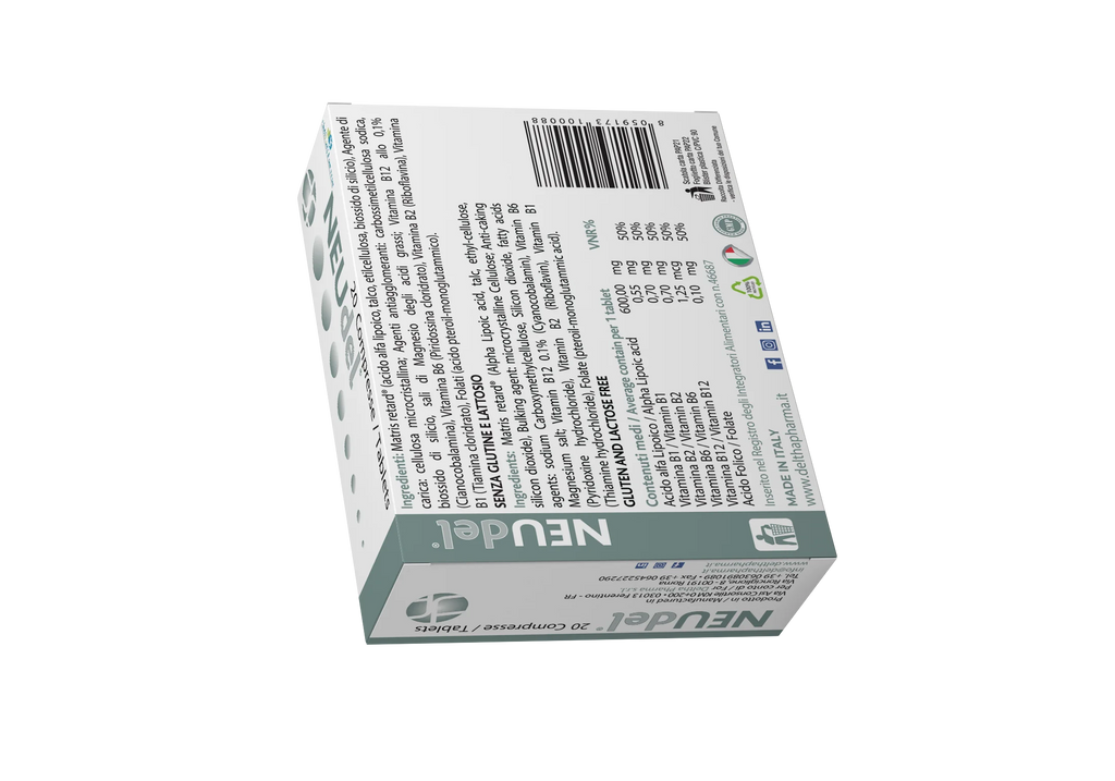 Deltha Pharma NEUdel 20 dietary supplement tablets with Alpha Lipoic Acid and B Vitamins by Tidesmit.
