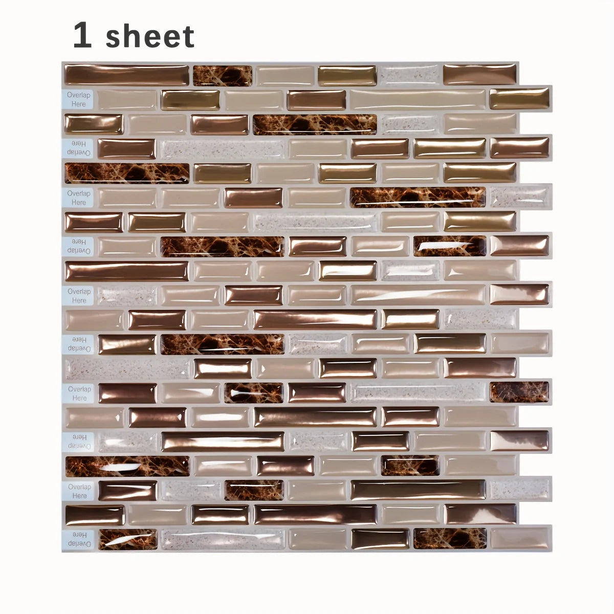 1/10/30 Sheets Gold Mosaic Self-Adhesive Wall Tiles Kitchen Backsplash Bathroom Home Wall DIY Decoration 11.8" x 12"
