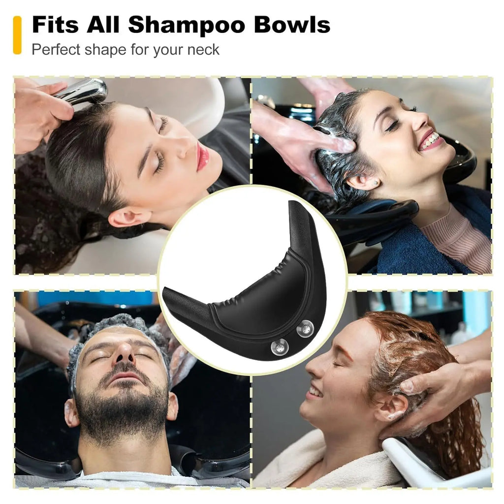 Shampoo Bowl Neck Rest Cushion - Soft Silicone Hair Wash Mat (Black) Massage Chairs Tidesmit