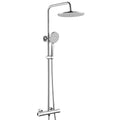 Auralum Shower Column With Thermostatic Tap, 38°C Brass Mixer, Shower Head 25 × 25 Cm, Height Adjustable 102-125cC, Chrome