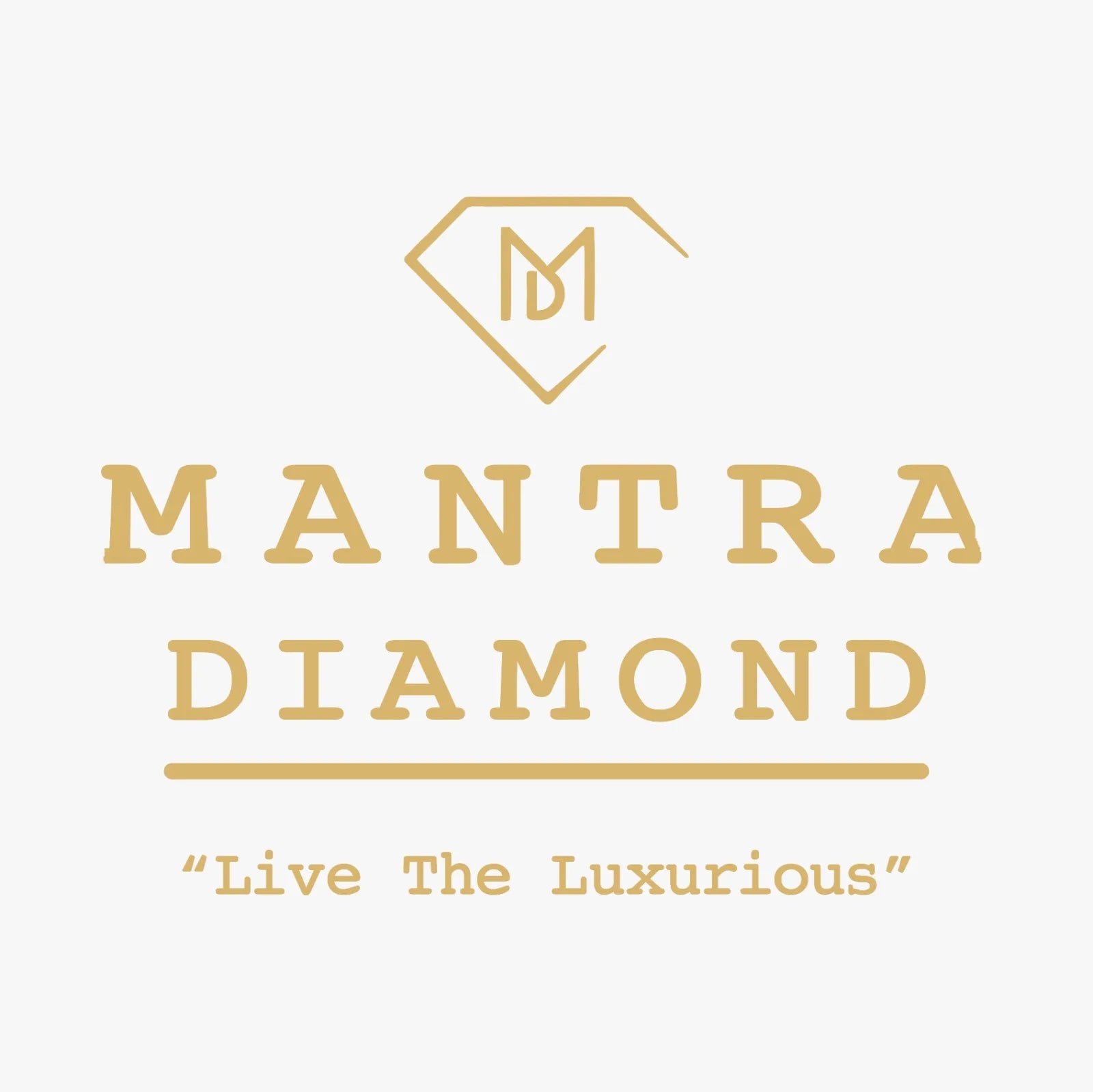Mantra Diamond logo with gold diamond icon and brand text on white background