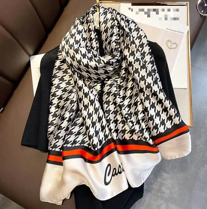 Manufacture Wholesale Custom Design Scarves Stoles Ladies Chiffon Hijabs Luxury Designer Brand Printed Polyester Silk Scarf