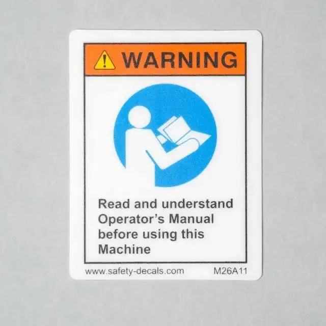 Industrial Machinery Operator Manual Safety Adhesive Sticker Matte Finish - Angle/Detail 2