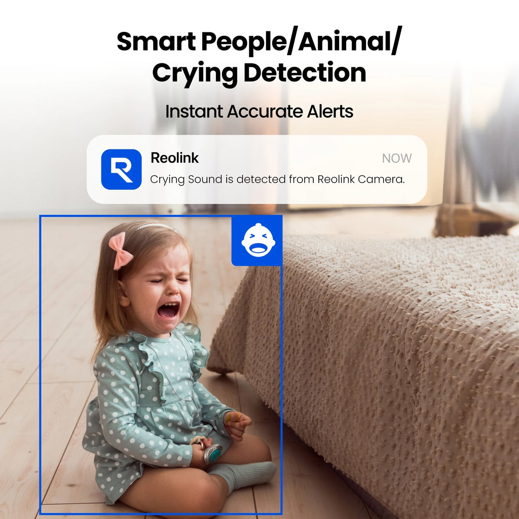 REOLINK 5MP WiFi Security Camera Person/Pet/Crying Detection Indoor Baby Monitor 2 Way Audio PT Auto Tracking IP Camera E1-Pro