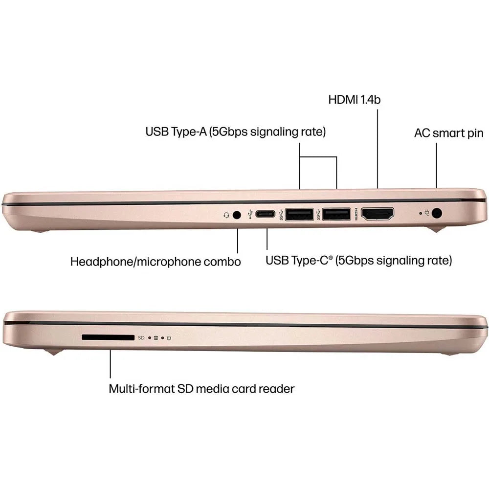 HP 14Inch Slim Business Laptop,Intel Celeron N4120,16GB RAM,384GB Storage(128GB eMMC+256GB Micro SD),1-Year Office 365,Rose Gold