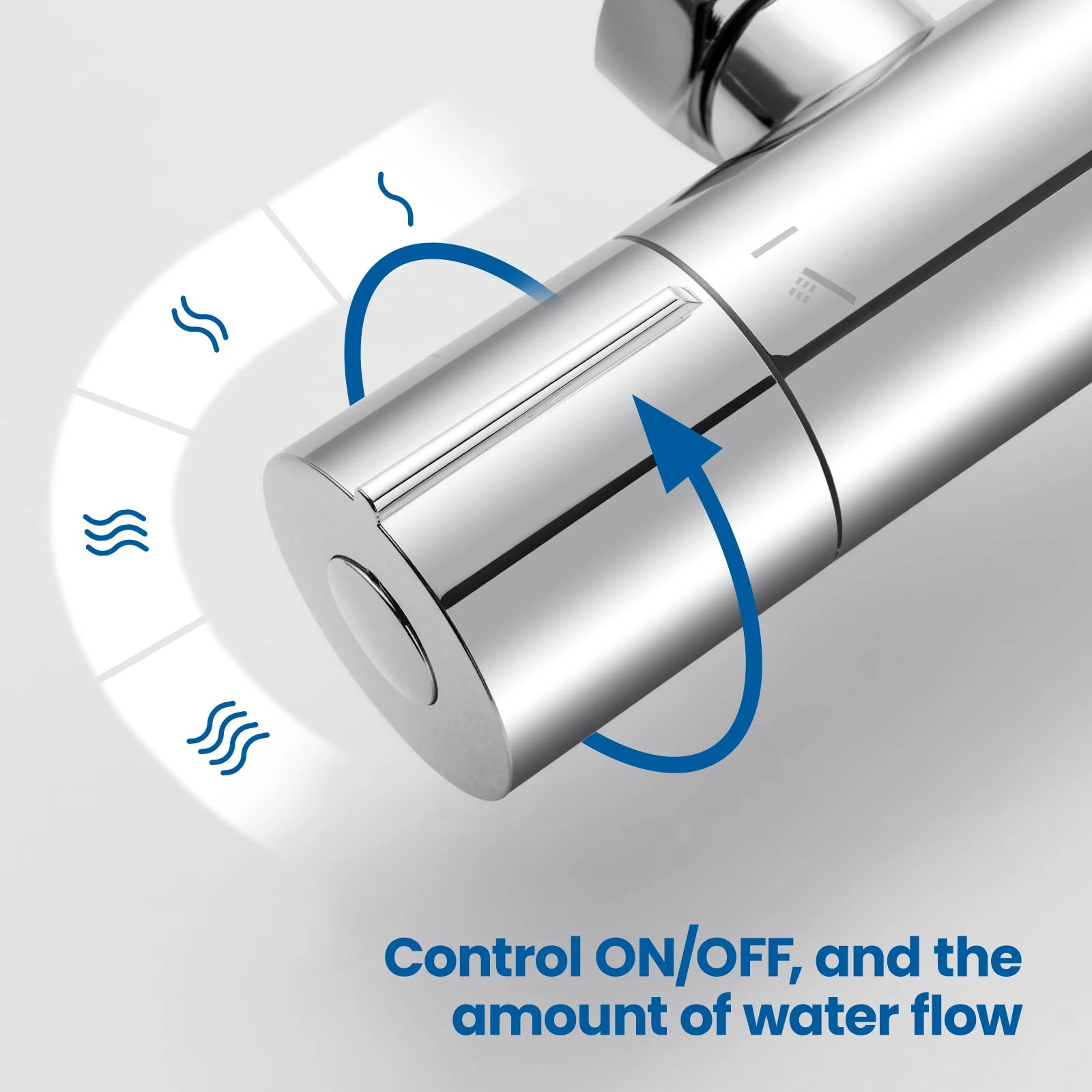 Auralum Thermostatic Shower Faucet, Chrome Mixer with Safety Lock 38°C, G1/2 Thermostatic Cartridge, Anti-Limescale, Anti-scald Protection