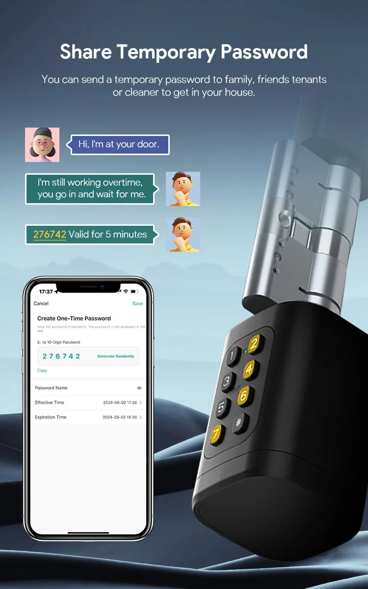 Euro TTLock APP Fingerprint or Code Password Digital RFID Card Cylinder Smart Door Lock Electronic with Alexa Google Home