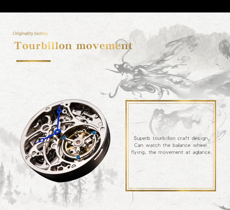 Classic Design 7011 Tourbillon Automatic Mechanical Watch Men Luxury Watch Manufacturer certified