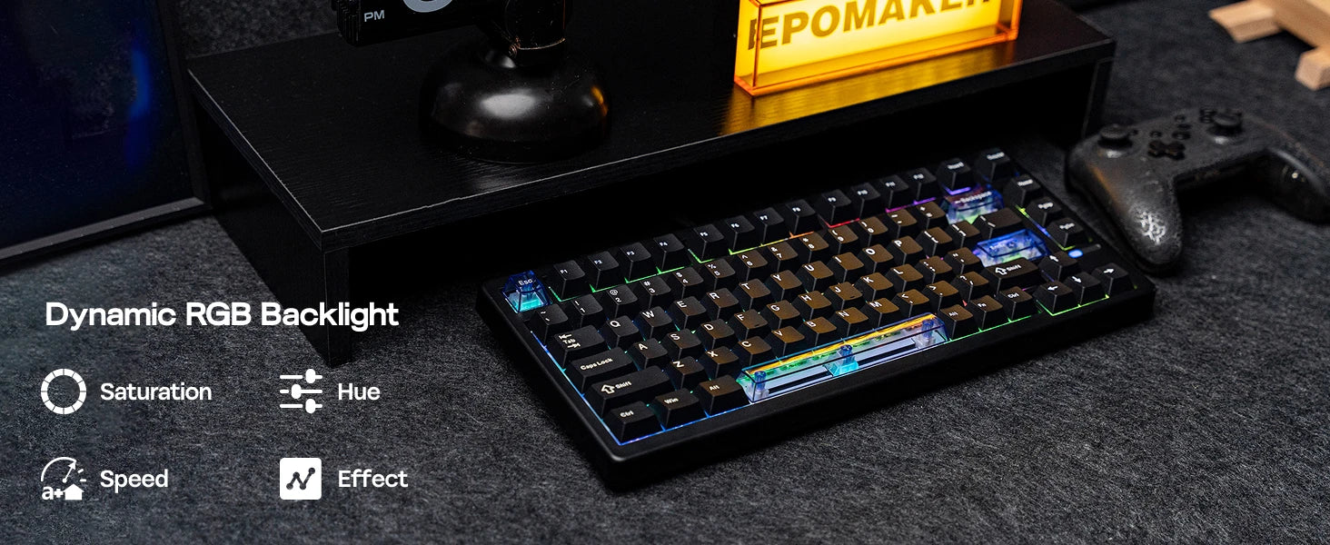 EPOMAKER HE80 75% US QWERTY Layout Hot-Swap Creamy Gasket Wired Hall Effect Magnetic Mechanical Keyboard DKS SOCD for PC/Mac