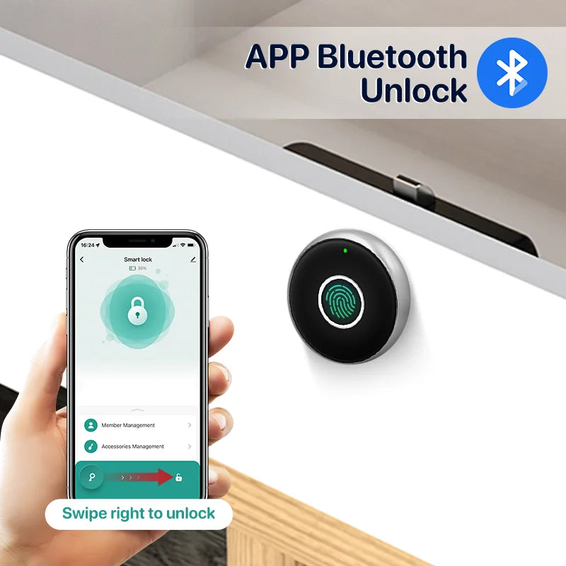 YRHAND Fingerprint Drawer fingerprint battery Cabinet lock Keyless electronic Smart wireless locker Lock for home and office