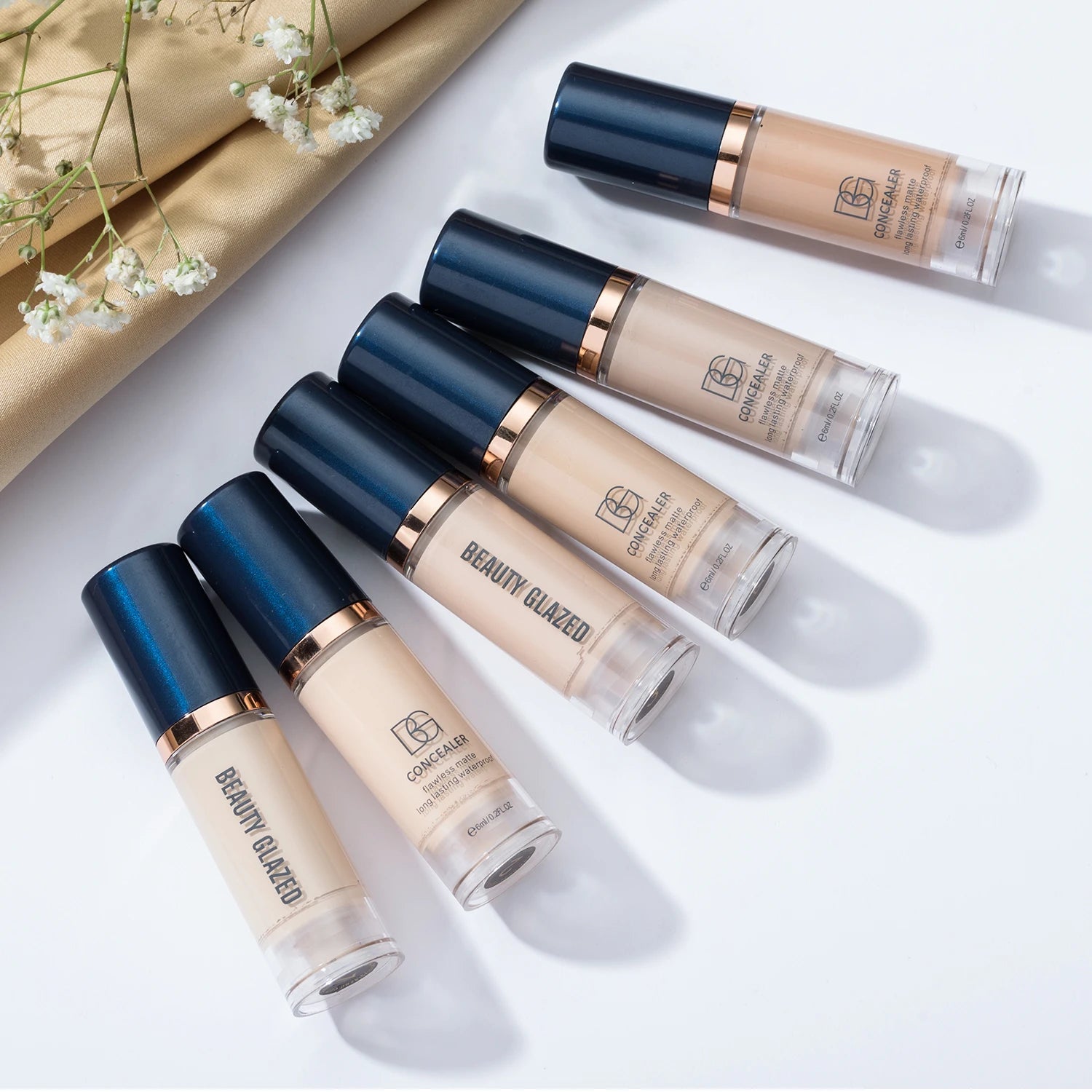 Tidesmit mini matte concealer full coverage liquid foundation shade swatch for long lasting waterproof face makeup