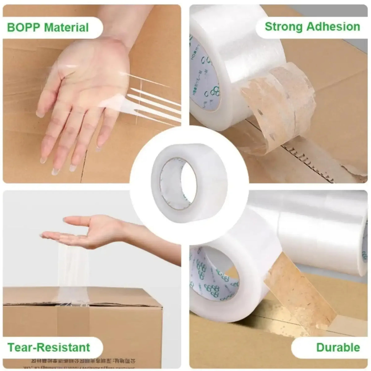 1.88 Inch X 60 Yards/Roll Heavy Duty Clear Adhesive Tape Industrial Strength Waterproof Packaging for Shipping Storage-Home