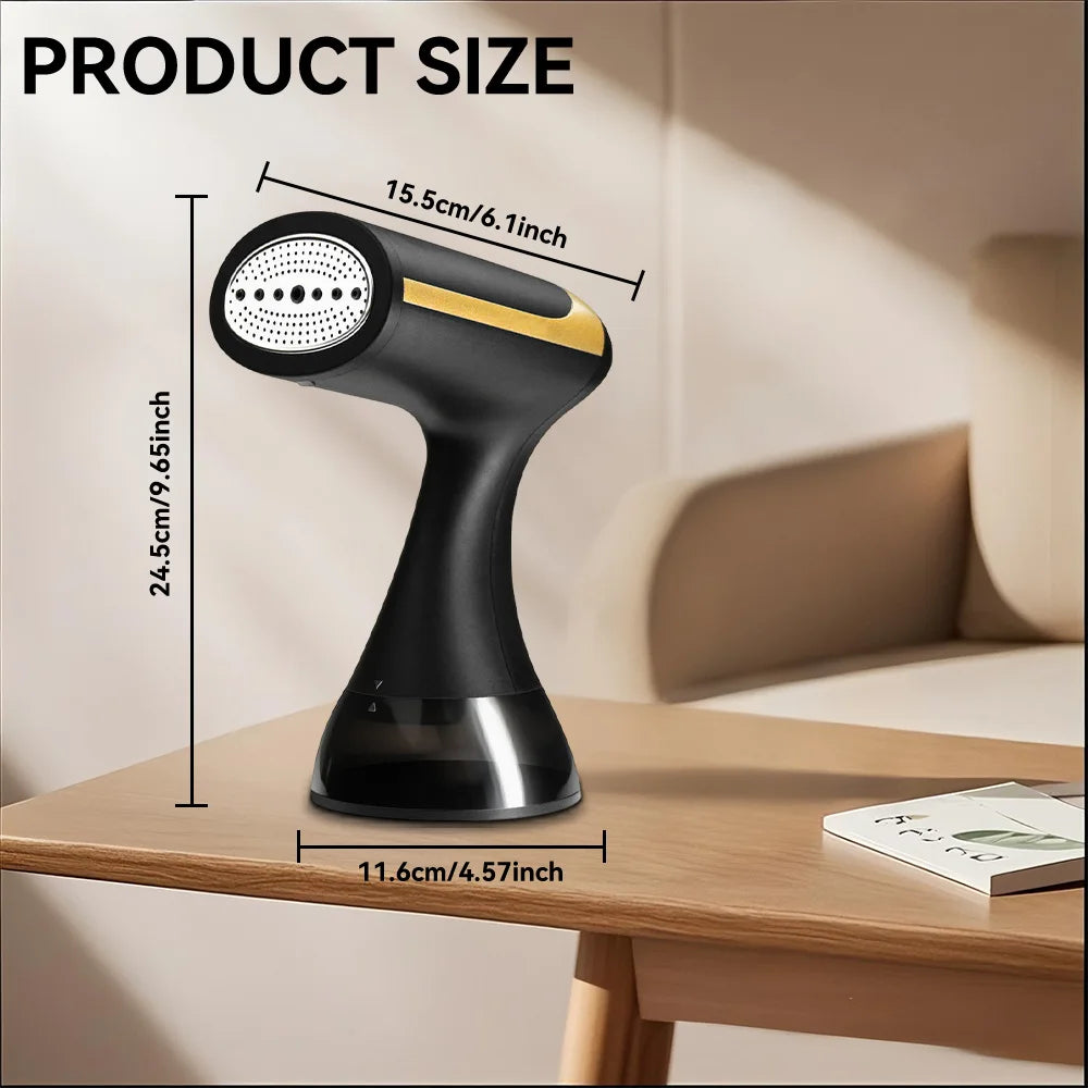 Tidesmit portable mini handheld garment steamer showcasing the ergonomic wet and dry ironing plate design