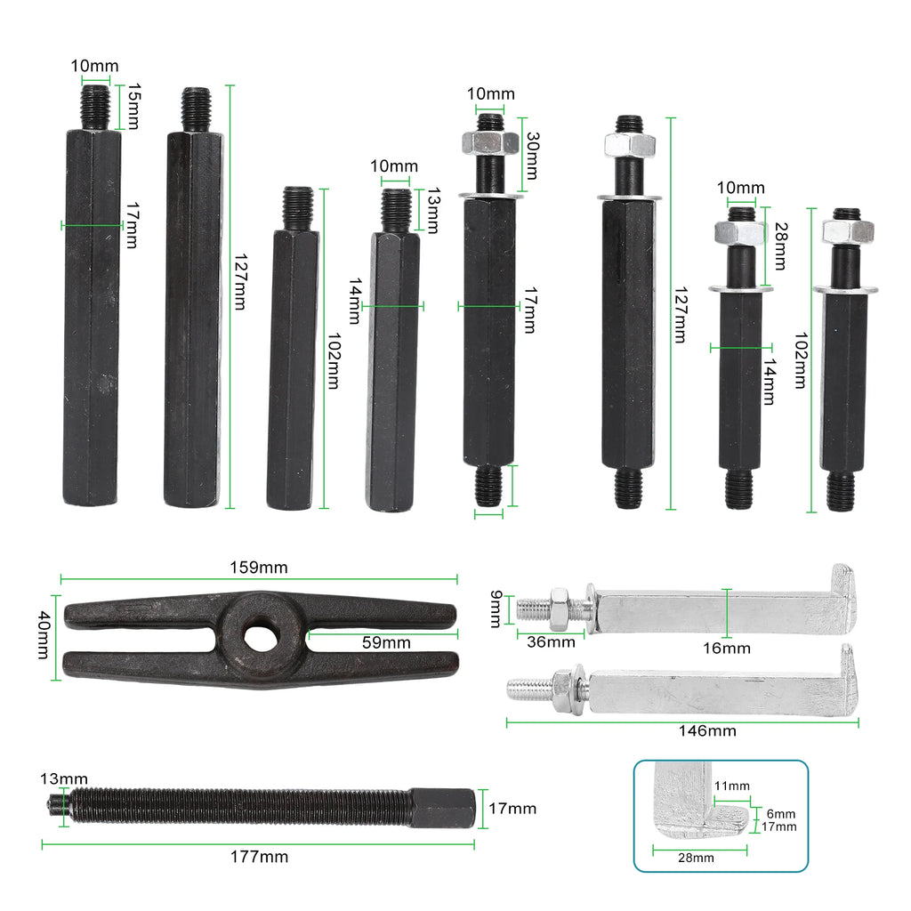 14 PCs beaying Puller Set Guillotine Puller Bearing Puller Pulley with claw interior outdoor 3 claw Pullers Internal Bearings, tooth Removal Car