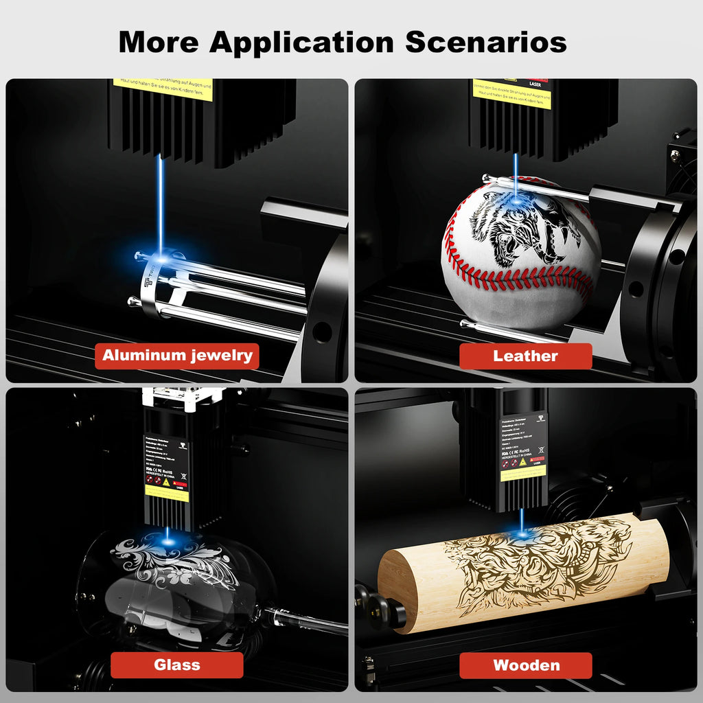 Twotrees TS5 Rotary Laser Engraver for Stanley Cup Pre-assembled 95% CNC Machine Laser Engraving Spheres And Circles Tools