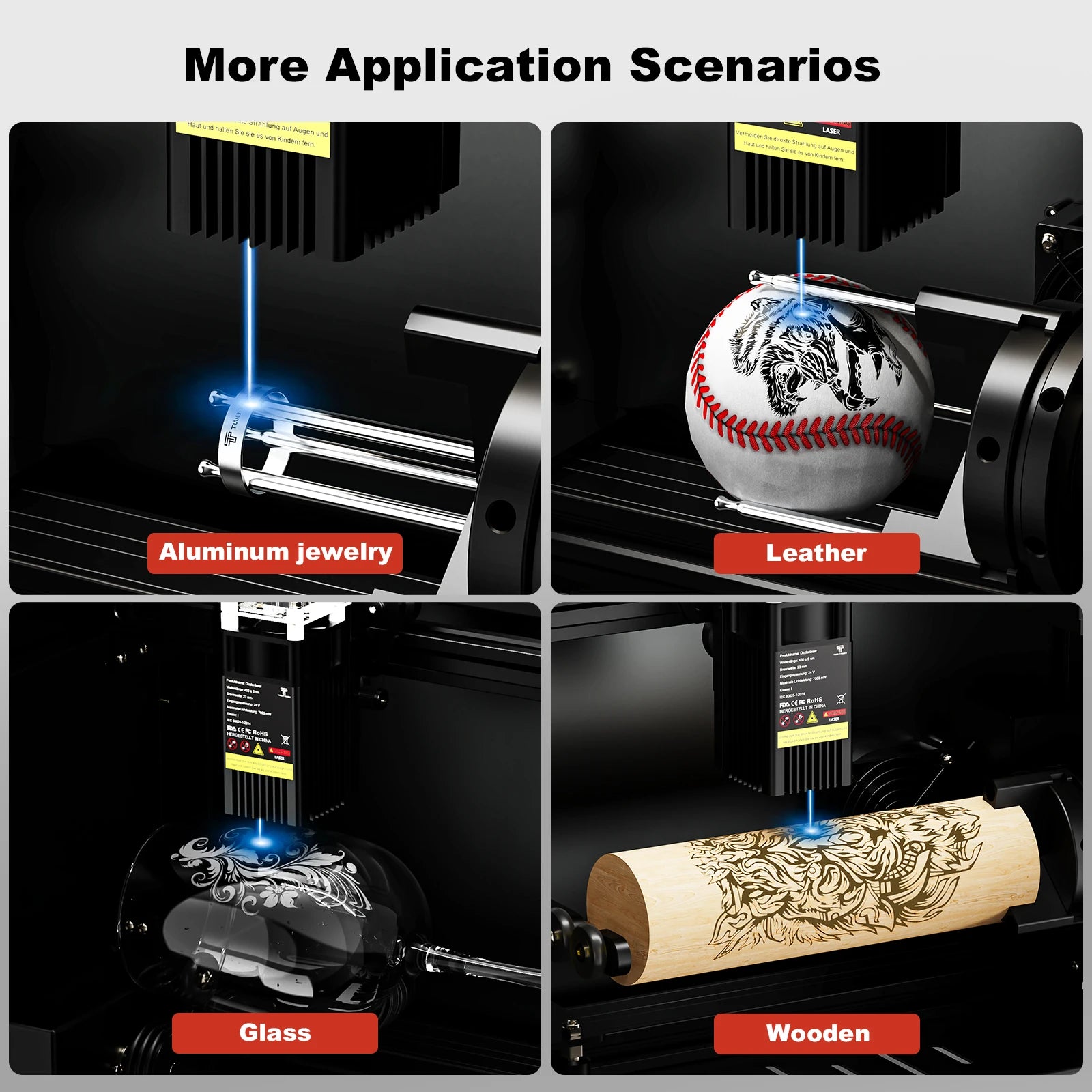 Twotrees TS5 Rotary Laser Engraver for Stanley Cup Pre-assembled 95% CNC Machine Laser Engraving Spheres And Circles Tools