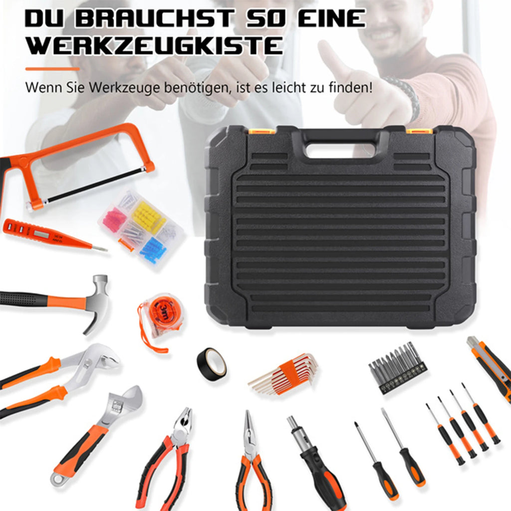 Tool kit Multi-Function Home Tool Kit – 43-Piece Set, Includes Hammer/Saw/Screwdrivers/Wrench/Voltage Tester etc., Portable Case, Essential for Home Repair & Assembly