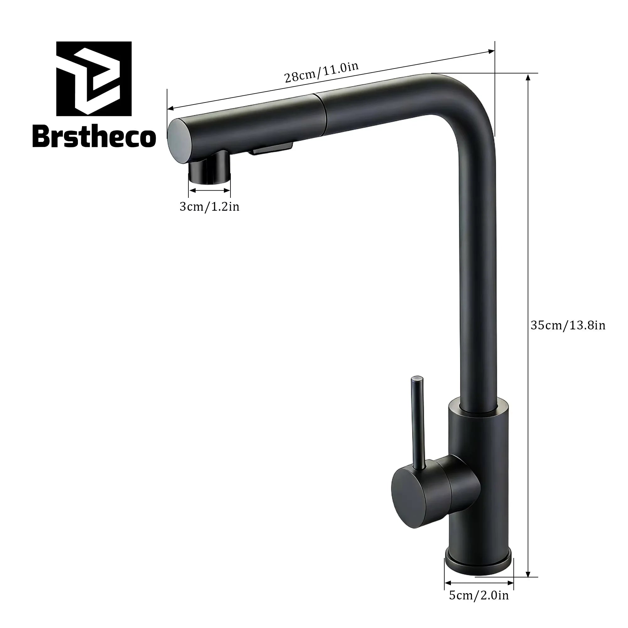2 Modes Stream & Sprayer Matte Black Kitchen Faucet, Pull Out Sprayer Hot Cold Water Mixer Tap, Sink Faucet for Home Kitchen