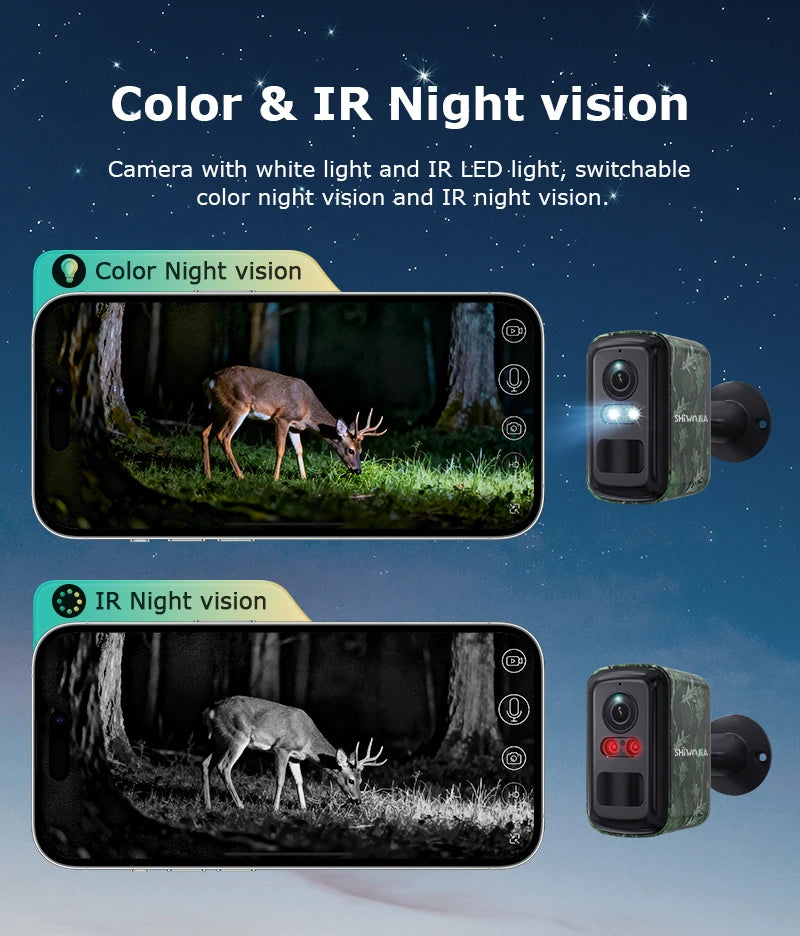 SHIWOJIj Mini Solar Security Camera, 4G WiFi Dual Network, AI Detection, IP66 Waterproof, Wireless Smart Home Indoor Outdoor Cam