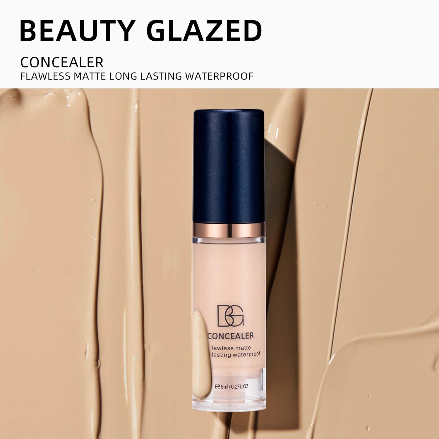 Tidesmit mini matte liquid concealer swatch showing full coverage long-lasting waterproof face makeup texture