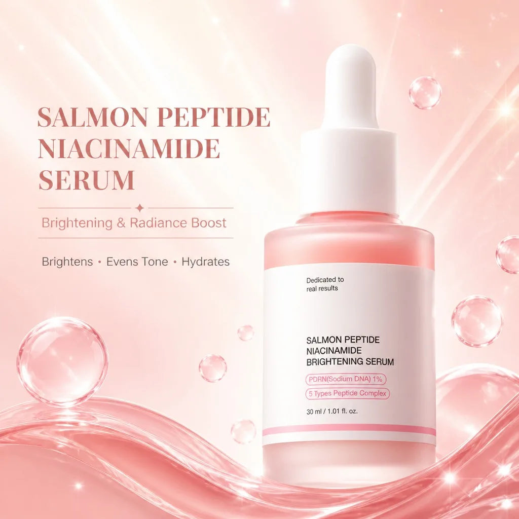 Niacinamide PDRN Pink Salmon Peptide Serum – Targets Dark Spots & Uneven Tone Hydrates Firms Smooths Fine Lines Daily Radiance
