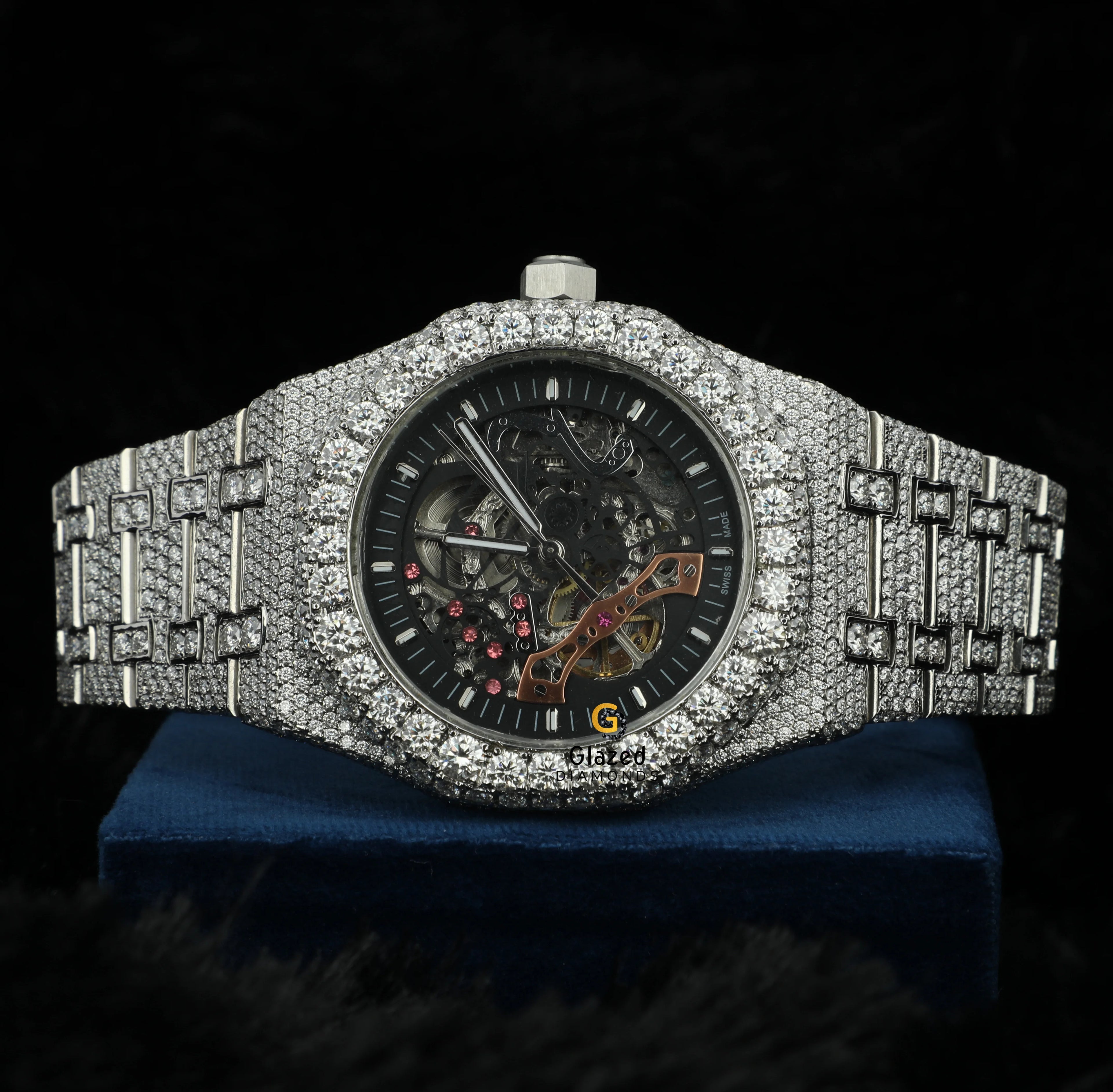 Discover the Epitome of Luxury in Custom High Quality Stainless Steel Mens Chronograph Moissanite Diamond Watch With VVS Clarity