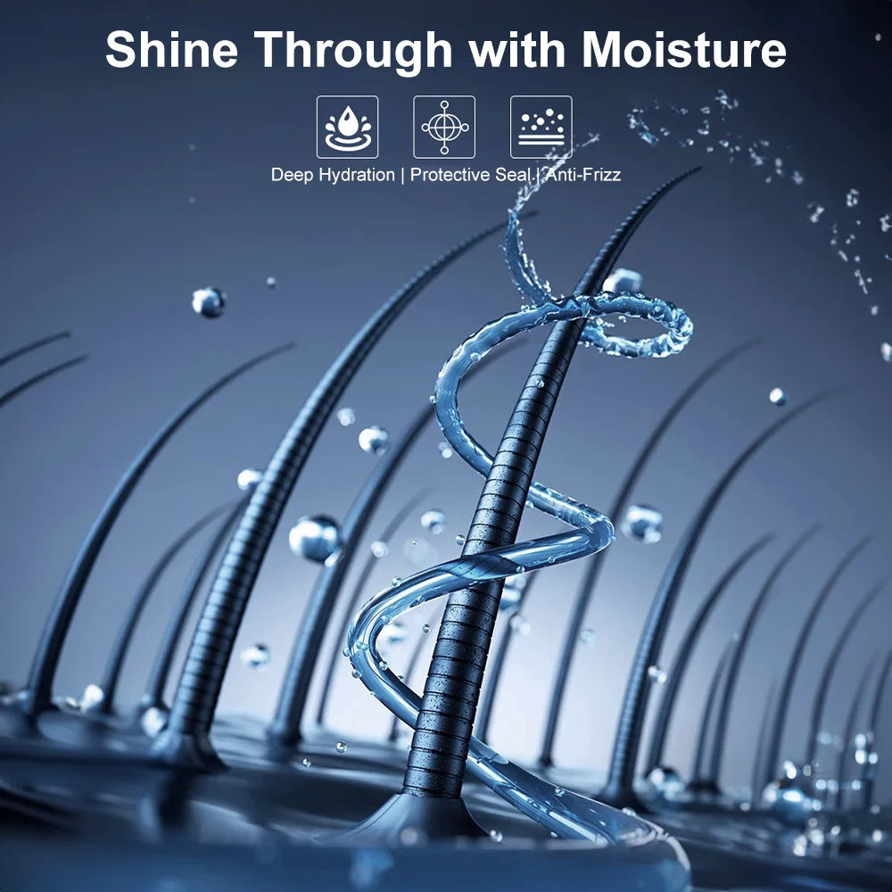 2400W high-speed negative ion hair dryer with curly nozzle, designed for quick, anti-frizz, deep-hydration hair care.