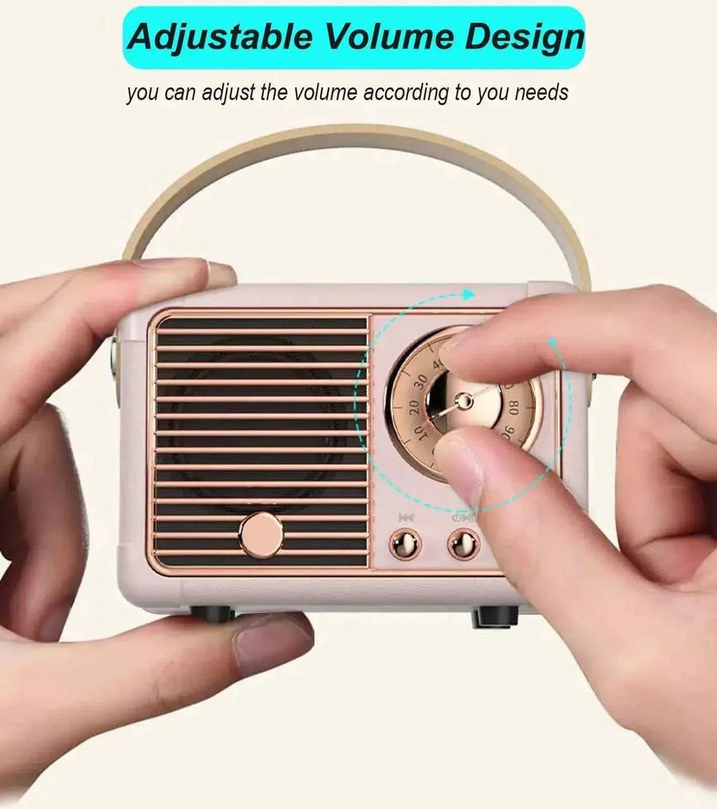 Portable Bluetooth Speaker - Retro Design with RGB LED & Metal Housing My Store