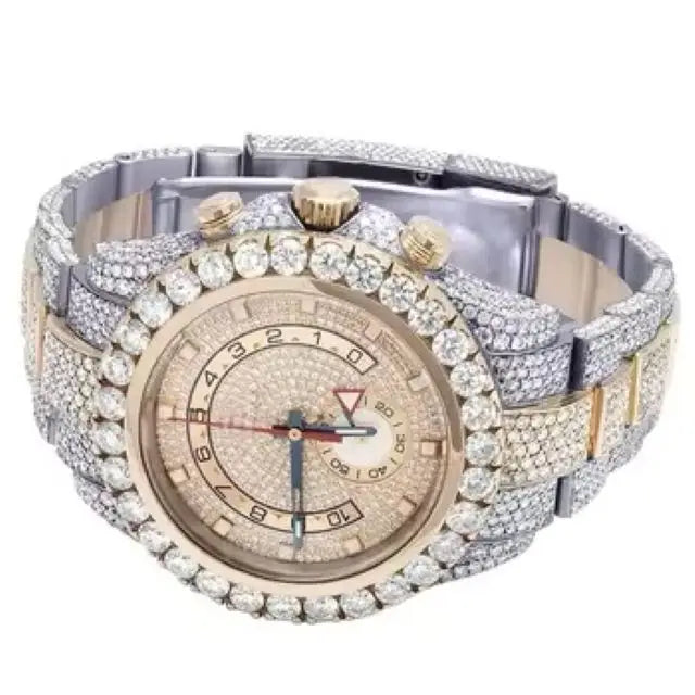Hot Selling VVS Moissanite Diamond Watch for Men Women Full Automatic Rose White Color Thorns Luxury Antique Timepiece Leather