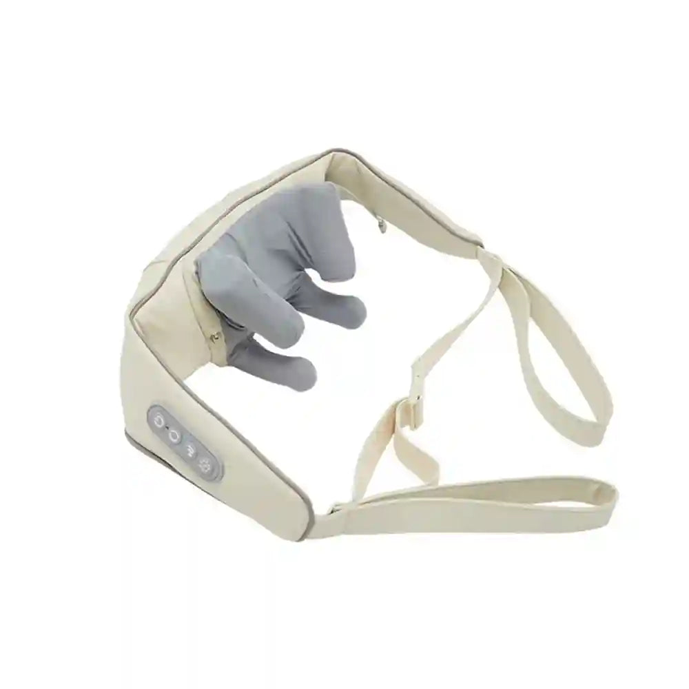 Wireless Electric Neck Massager - 3D Shiatsu Kneading with Heat Massage Roller WHITE UNITED KINGDOM Tidesmit