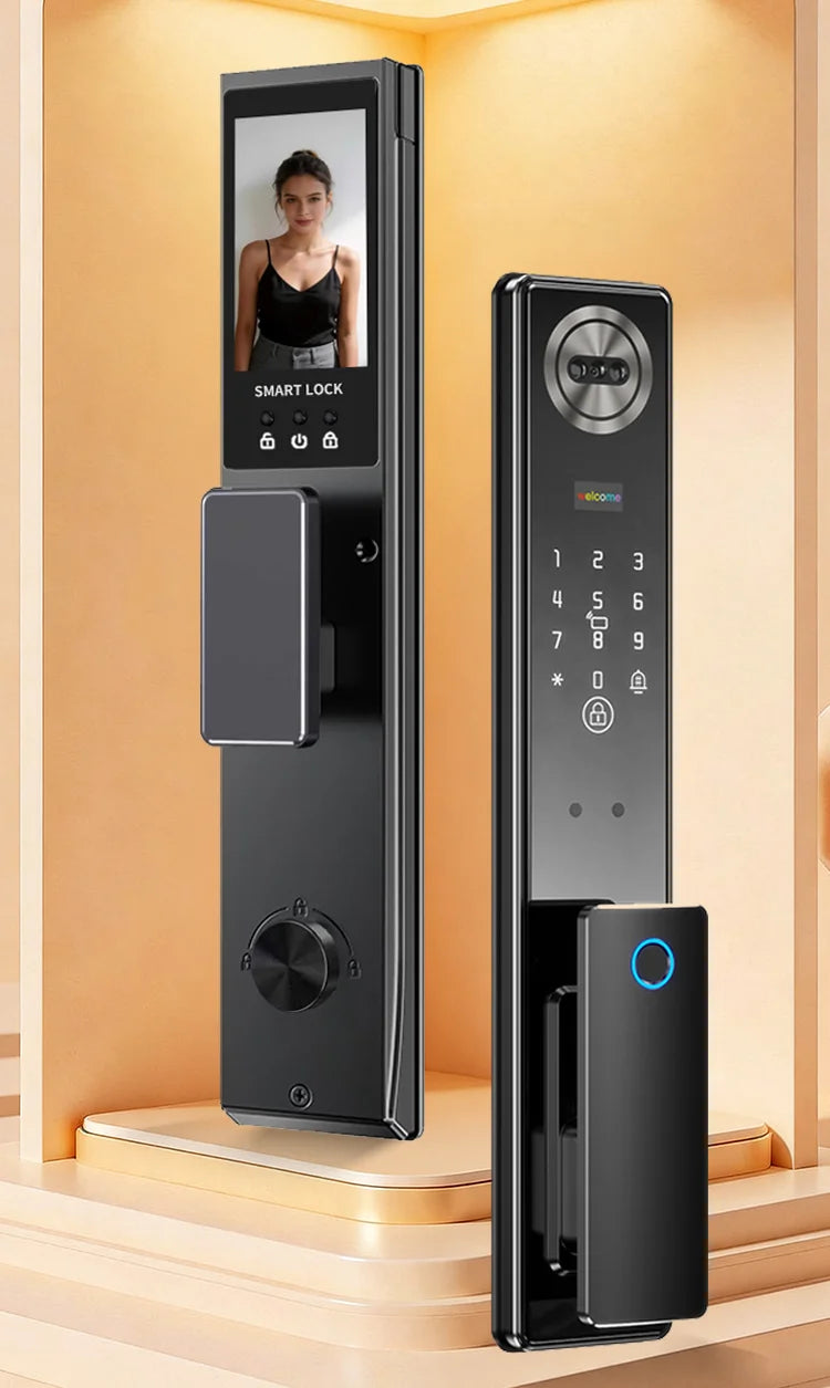 Tuya App Face Recognition Smart Door Lock with WiFi, Camera, and Voice Intercom
