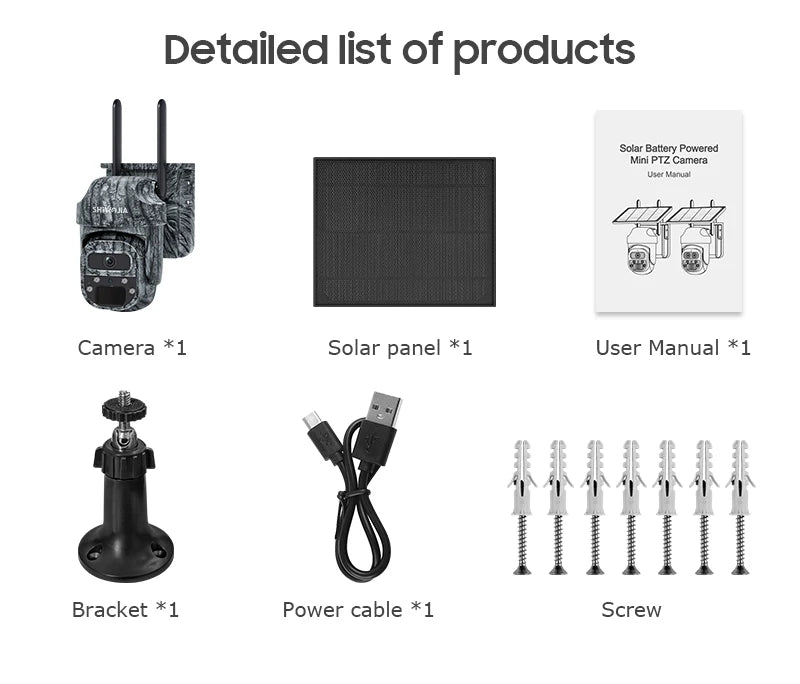 SHIWOJIA Mini PTZ Camouflage Solar Camera 4G WiFi IP65 Wide Angle AI Animal Detection Trail CCTV Security for Hunting Outdoor