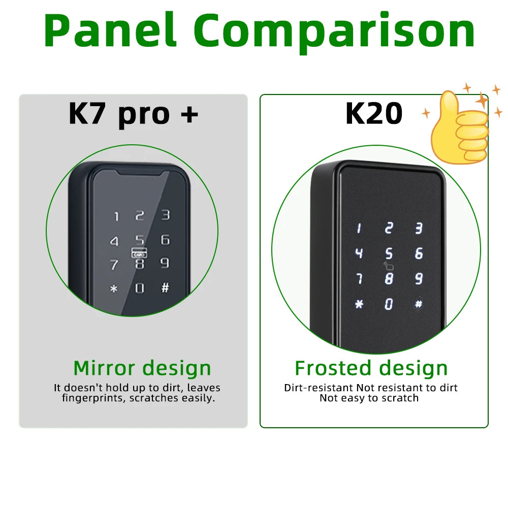RAYKUBE K20 9-language Biometric Fingerprint Door Lock Electronic Door Lock with  Tuya APP/IC Card/Password/ Key Unlock
